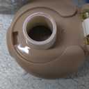 SIEROZUR 64 oz Glass Sports Water Bottle with Straw and Handle, Motivational Time Marker, Leakproof, Gym, Travel (Amber)