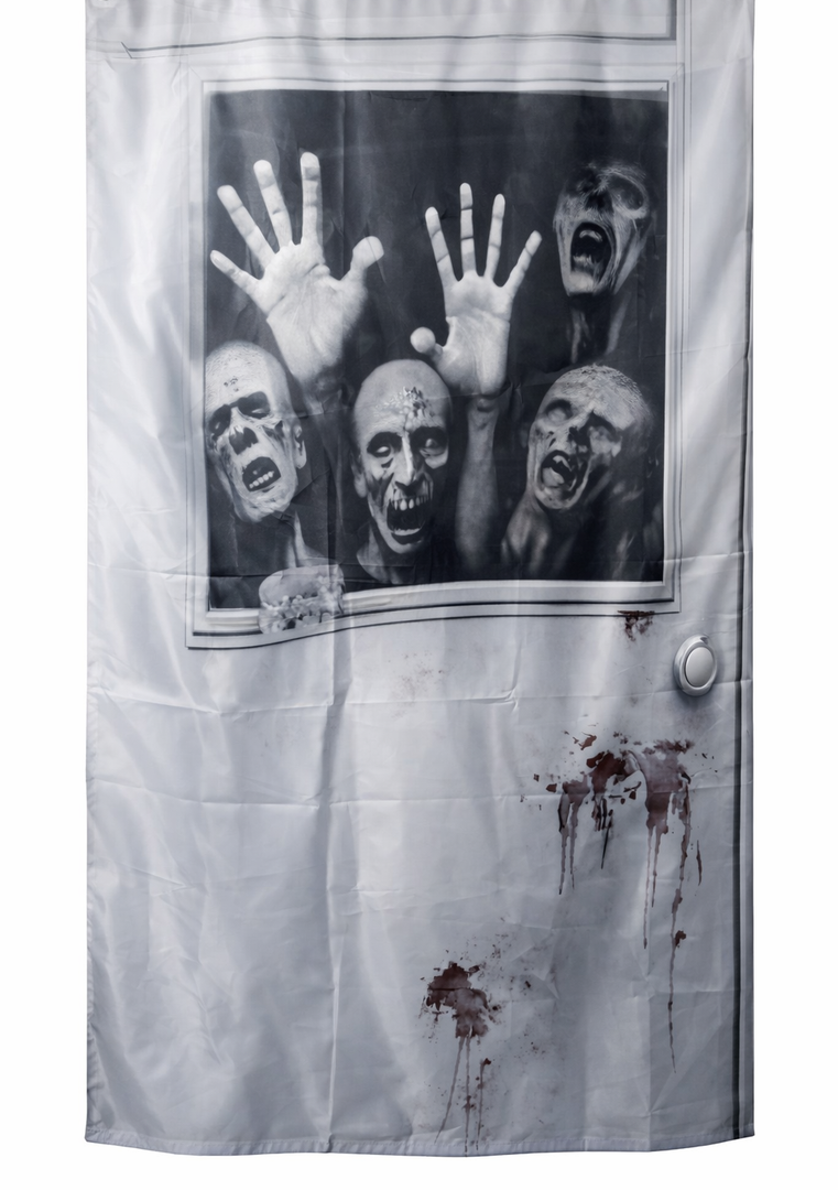 Halloween Door Cover Haunted Door Cover Ghost Hands Glass Spooky Halloween Prop 71x35 Inch Frightful Front Door Decoration Indoor Outdoor Display Scary Holiday Decor