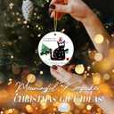 3 x Funny Black Cat Ornament 2025  White Elephant Gift, Oh Christmas Tree, Your Ornaments are History  Ceramic Holiday Decoration with Black Cat in Lights  Pet Lover Gift and Funny Xmas Tree Dcor