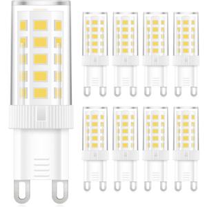 8-Pack G9 LED Bulb, 40 watt Halogen Replacement, Daylight White 6000K, Non-dimmable T4 LED Bulb with G9 Bi Pin Base, 120V Small Light Bulbs for Chandelier, Bathroom Vanity Light Fixture