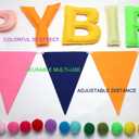 Pre-Strung Happy Birthday Banner, Felt Ball Garland Happy Birthday Garland, Rainbow Decorations Decor Party Pennant, Multicolor Bunting String Triangle Flags Bulk Rainbow Bunting