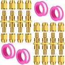 Peryiter 12 Pcs Solid Brass Air Hose Repair Fittings for NPT Replacement Reusable Hose Splicer Air Tube Connectors Repair Kit with Ptfe Tape Brass Connect Adapter (1/4npt-1/4 Inch)