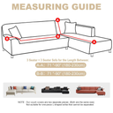 Sectional Couch Covers 2-Piece Softness L Shaped Sofa Cover Super Stretch L-Type Couch Slipcover with 2Pcs Pillowcases Sofa Slipcover 3 Seater + 3 Seater Furniture Protector (Cream White)