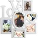 Decorative Wall Hanging Love Collage Picture Frame 6 Option, White