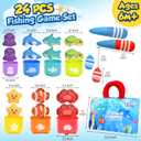 ZOOI Toddler Montessori Toys for 1-3 Year Old, 24PCS Cloth Fishing Game with Stacking Cups for Hand-Brain Coordination, Sensory Baby Toys 6-12 Months, 1-3 Year Old Girl Boy Birthday Gifts
