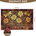 Durable Welcome Door Mats 24”x36” – Heavy Duty Non-Slip Rubber Outside Door Mat Large Front Outdoor Mat for Home Entrance, Porch, Patio, Garage and High Traffic Areas,Dragonfly Flower