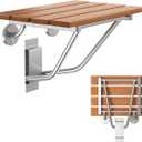 Folding Shower Seat & Chair Wall Mounted for Adults, Fold Down Shower Bench & Stool for Inside Shower, for Small Spaces, Foldable (Teak, Extra Large)