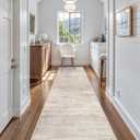 3x10 Washable Hallway Runner Rug - Indoor Modern Abstract Kitchen Carpet with Non Slip Backing Home Decor Long Rugs for Bedroom Laundry Entryway Ultra Soft Floor Mat for Bathroom 3x10 Beige