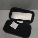 SONGMICS HOME Travel Jewelry Case, Travel Jewelry Box Organizer with Mirror, 4.1 x 8 x 2.4 Inches, Stitching, Portable, Gift Idea, Ink Black UJBC180B01