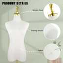 Female Mannequin Torso, 53"-73" Height Adjustable Dress Form Mannequin for Women with Golden Metal Stand,for Sewing and Display Beige