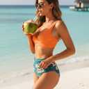 Yonique Women's Two Piece High Waisted Bikini Set Tummy Control Swimsuit Full Coverage Bathing Suit (M)