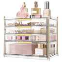 Aveniee 4 Drawers Makeup Organizer- Bathroom Counter Organizers and Storage, Plastic Bins Versatile Perfume Vanity Desk Organization for Cosmetic, Skincare, Face Mask, Jewelry, Clear