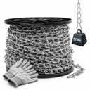 130ft Jack Chain for Hanging, 2mm Thick Steel Chain, Small Chain for Hanging, Utility Chain for Home Outdoor Camping, Heavy Duty Chain for Hanging Baskets, Plants,Thickness 0.08 inches (2mm)