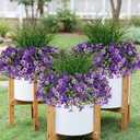 Artificial Flowers,14 Bundles UV Resistant Fake Flowers Daisy with Greenery Plants Wheat grass,Faux Outdoor Flowers for Spring Summer Decoration, Outdoor Faux Plants Home Window Porch Patio Yard