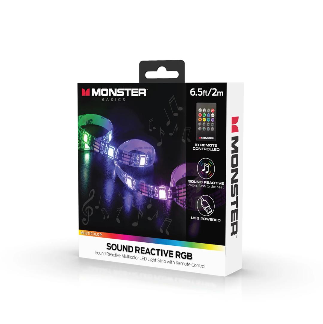 Sound Reactive 6.5 ft Multi-Color LED Light Strip, Remote Control