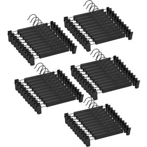 NORTHERN BROTHERS Pants Hangers, 50Pack Skirt Hangers with Clips Black Pant Hangers for Pants Bulk Shorts Hangers