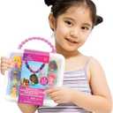 Disney Princess Necklace Activity Case  Jewelry Making Kit with Beads, Charms & Strings  Create Custom Princess Necklaces  Craft Gift for Girls Ages 3+  Portable Storage Case Included