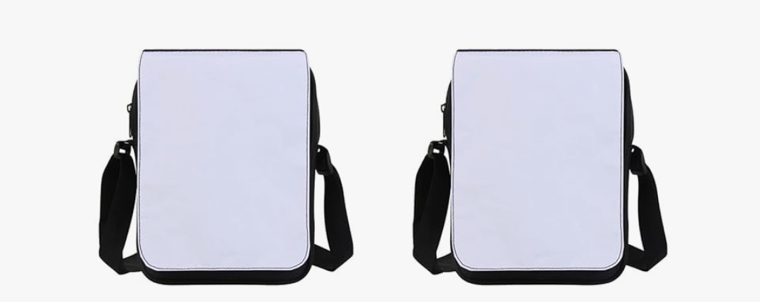 2 Pcs Blank Sublimation Crossbody Bag, DIY Printable Shoulder Messenger Bag for Halloween Christmas Birthday Crafting Gifts