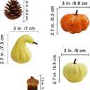 Winlyn 46 Pcs Assorted Small Artificial Pumpkins and Gourds with Acorns Pinecones Maple Leaves Fall Harvest Decor Set for Autumn Party Table Centerpiece Thanksgiving Halloween Wreaths Vase Bowl Filler