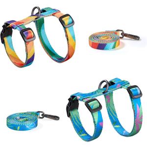 Cat Harness and Leash Set - Escape Proof Adjustable Cat Harness, Comfortable Soft Lightweight, Use Safe & Easy, Walking Travel Kitten Harness for Small Medium Large Cats (Yellow & Green)