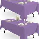 Pureegg Rectangle Table Cloth 60" x 102" Durable Polyester Tablecloth Offers Reusable & Washable Protection, Ideal for Outdoor Party, Picnic, Wedding, Banquet and Birthday, 2 Pack, Lavender
