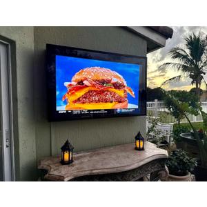 28-32inch Weatherproof Outdoor TV Cover, Hard Cover and Durable, Clear Television Enclosure for Outside, with TV Wall Mount and Cooling Fans Included