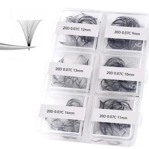 FADLASH Premade Fans Eyelash Extensions 300pcs 20D Premade Lash Fans C Curl Pre Made Fans Lash Extensions Volume Eyelash Extensions Premade Eyelash Fans Loose Fans (20D-0.07C-9-14mm)