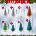 Kasyat 36 Pcs Christmas Village Houses Figurines Decoration Set 12 White Pink Lighted LED Christmas Village Houses with 24 Mini Xmas Trees 6 Color for Xmas Town Colorful Scene Desk Decor