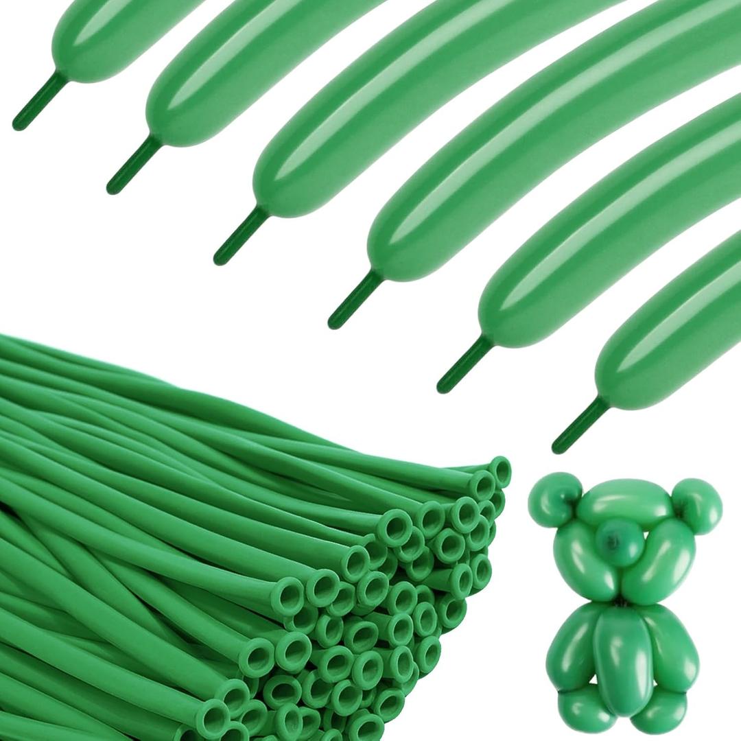 260 Balloons - Dark Green Long Balloons for Tying Balloon Arch, 100Pcs Twisting Balloon for Animal Modeling & Birthday decorations & St Patrick's Day Party Decorations