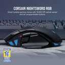 Corsair NIGHTSWORD RGB Gaming Mouse for FPS, MOBA - 18,000 DPI - 10 Programmable Buttons - Weight System - iCUE Compatible - Black