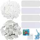 200 Set 2'' x 2'' Square Pin Button Making Supplies for Square Button Maker DIY Pin Badge Parts Refill (Clear)