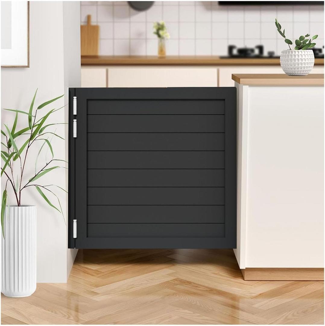 Cafe Door Swinging Door Pine Wood Saloon Door, Black, 29.5"x39.5"