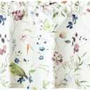 Leeva Birds Printing Curtains for Kitchen Windows, Spring Plants Patterned Valances for Windows, Linen Textured Decorative Valances for Bedroom, 52 x 18, Rod Pocket Top (A3)
