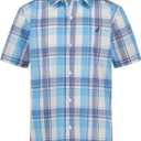 Nautica Boys Short Sleeve Woven Button-Down Shirt. Light Weight & Breathable (14-16, Spring Plaid)