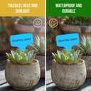 2 x Plant Labels 200 Pcs Yuanling T-Type Plastic Garden Tags Waterproof Plant Sign Stakes Nursery Garden Makers for Seedlings Flower Vegetables Herb Potted Belt Permanet Marker Pen (Blue)