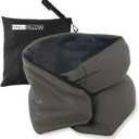 Riverland Travel Pillow Neck Pillow Strong Support Easy to Carry Compact Designed in Japan Useful in Office naps Airplane car Train for Sleeping (Olivegray)