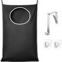 KEEPJOY XL Black Door Hanging Laundry Hamper, Large Size 36.5X22.5 inch Hanging Laundry Bag with Large Opening and 2 Strong Hooks for Whole Family Dirty Clothes