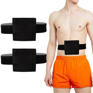 2PCS Breathable Feeding Tube Belt, Concealment and Comfortable Gastrostomy G Tube Accessories, Peritoneal Dialysis Belt with Mesh Sponge Pad Black Pd Belts Dialysis for Men Women Adults (Black M)