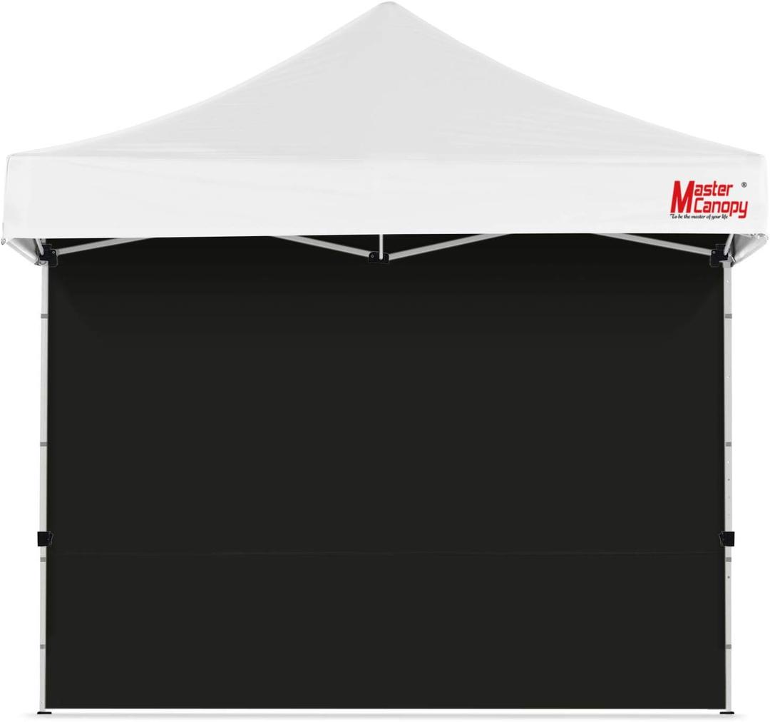 MASTERCANOPY 10x10ft Canopy SunWall Instant Canopy SideWall for Pop Up Canopy Tent Gazebos, UV Protection Sidewall Only, Spliceable (1 Pack, Black)
