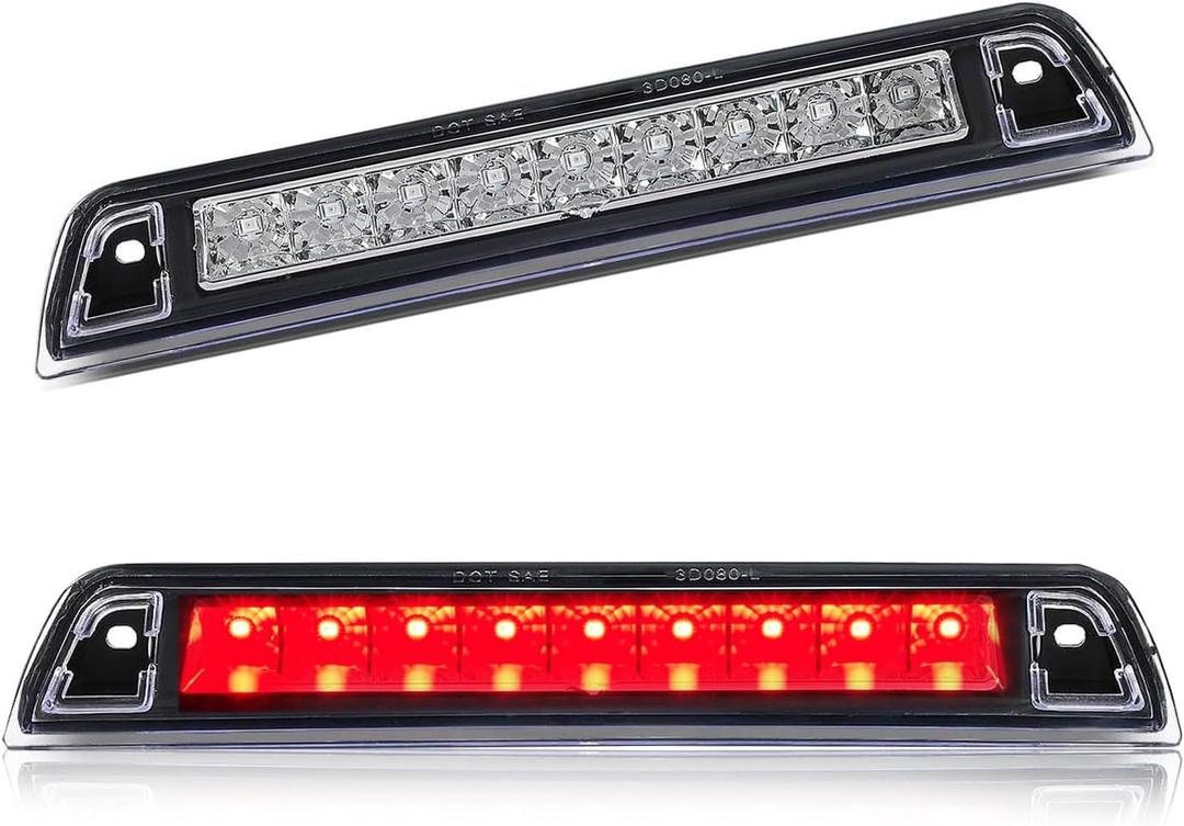 Third Brake Light with Strobe Flash for 2006-2014 Honda Ridgeline Accessories, High Mount Rear Brake Lights Assembly, Waterproof Rear Cab Center Tail Lights (Chrome)