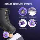 LKD Adjustable Roller Skates for Women & Men – Comfortable Quad Skates with Half-Size Adjustment, Velvet Lining, Reinforced Heel – Custom Color Options-Black-7-8 Size