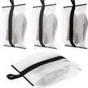 4PCS Waterproof Shoe Bags for Travel, X-Large Clear Sneaker Pouch with Sturdy Zipper, 2 Grey & 2 Black Portable Travel Shoe Bag for Men & Women, Ideal for Gym, Luggage, and Closet Storage