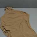 Cicy Bell Womens One Shoulder Tank Tops Summer Going Out Tops Ruched Asymmetrical Sleeveless Shirts Brown (L)