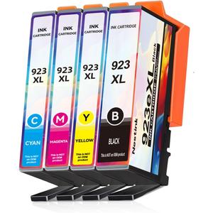 923 XL High Yield Ink Cartridges Combo Pack Replacement for HP 923 / 923e XL Ink Cartridges Work with for HP OfficeJet Pro 8120/8123/8130/8133 Printer (4 Pack BK/C/Y/M)