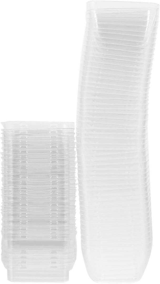 50sets Dessert Salad Yogurt Cups Plastic Lids Covers for Wedding Banquet Birthday Party Snack