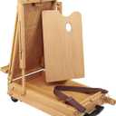 Creative Mark Monet Wooden French Walnut Color Easel & Sketchbox- Portable Lightweight Art Easel with Storage for Adults - Ideal for Drawing, Painting - Includes Palette, Supports Canvas up to 32", Travel
