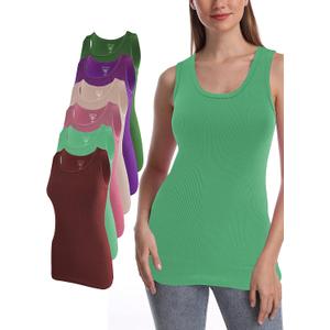 SUMONA Women Tank Tops Ribbed Rib A-Shirts Basic Sleeveless Tanks Top (XL, 6 Pack Assorted (EF)) SUMONA Women Tank Tops Ribbed Rib A-Shirts Basic Sleeveless Tanks Top (XL, 6 Pack Assorted (EF))