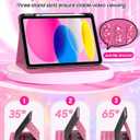 Case for iPad 11th Generation (A16) 11-inch 2025, for 10th Generation 10.9'' 2022, PU Leather iPad 11/10 th Gen Cover with Multi-Angle Viewing, Pencil Holder, Pocket, Composition Book-Pink
