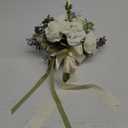 Wedding Bouquet Artificial Roses Flower Bride Bridal Bouquets Handmade Silk White Rose Flower Wedding Bridal Bouquets for Church Party Home Decoration