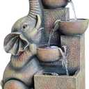 SEINHIJO Outdoor Floor Water Fountain Fengshui Waterfall Modern Decor Gift for Garden Yard Patio LED Lights 15 x 9 x 20 Inch